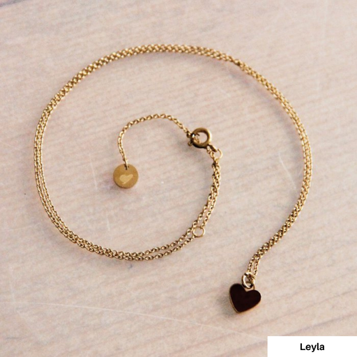 Leyla - Chaîne Fine en Acier Inoxydable avec Pendentif coeur